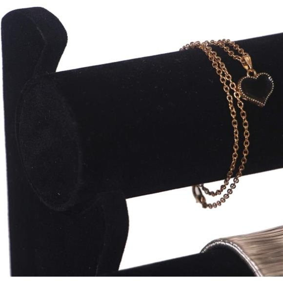 2Pack Velvet Bracelet Holder with 3Tier Rack, Jewelry Display Stand Watch Bangle - Picture 6 of 7